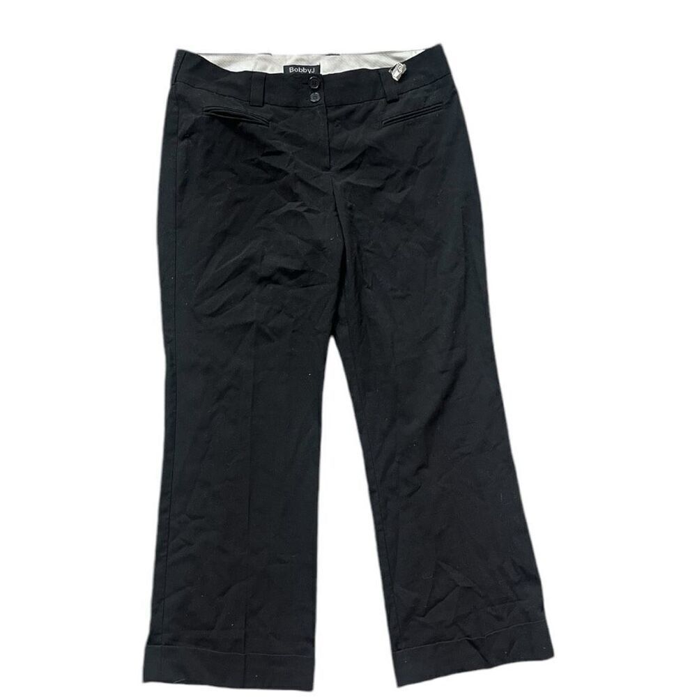 Womens Vintage Bobby J Black Cuffed Bootcut Leg Dress Pants - Sz 13/14